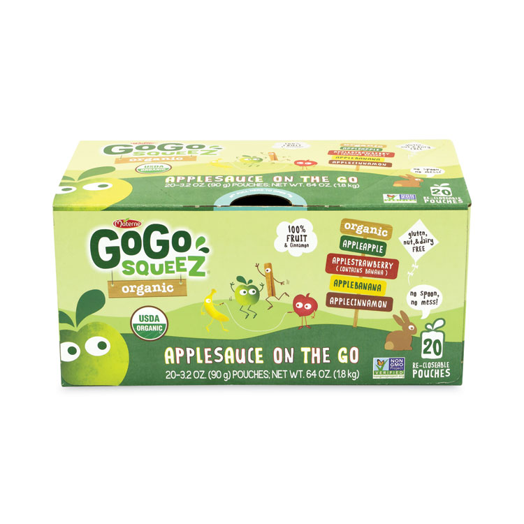 GoGo Squeez Fruit On The Go, Variety Applesauce, 3.2 oz Pouch, 20/Carton (GRR22000742)
