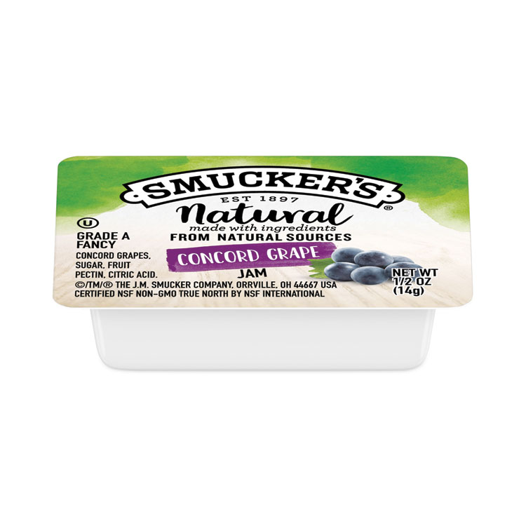 Smucker's Smuckers 1/2 Ounce Natural Jam, 0.5 oz Container, Concord Grape, 200/Carton (SMU8202)