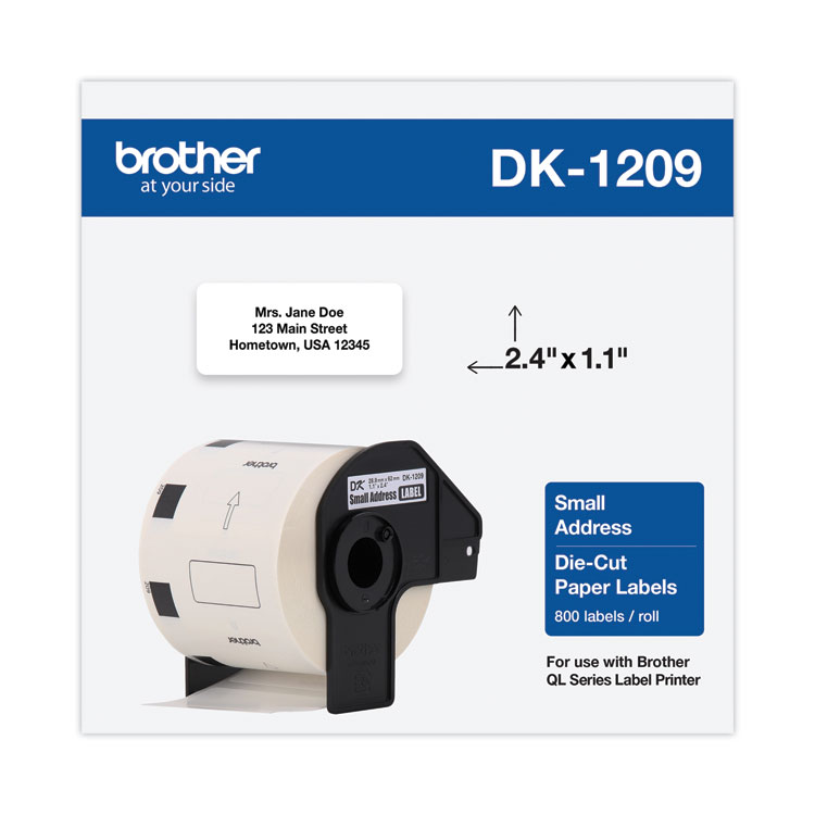 BROTHER INTL. CORP. Die-Cut Address Labels, 1.1" x 2.4", White, 800 Labels/Roll (BRTDK1209)