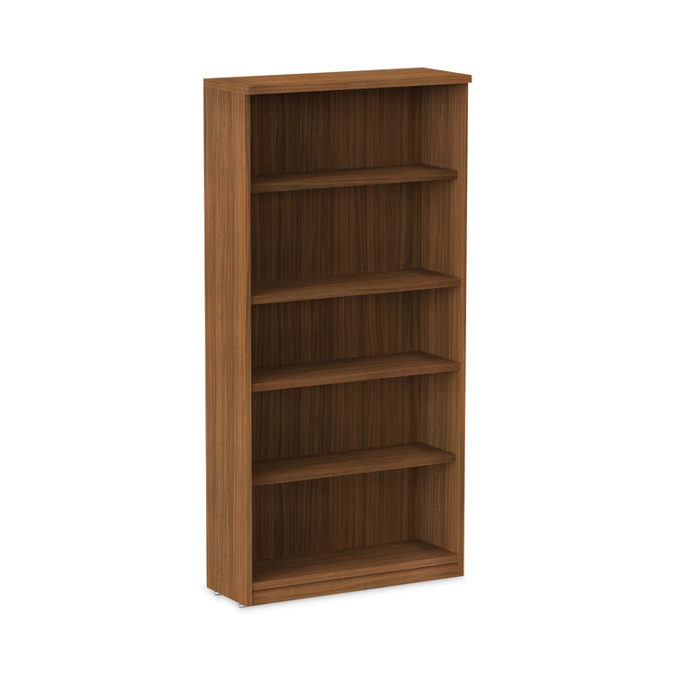 Alera Alera Valencia Series Bookcase, Five-Shelf, 31.75w x 14d x 64.75h, Modern Walnut (ALEVA636632WA)
