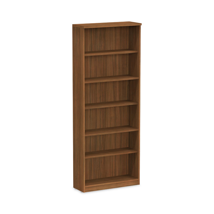 Alera Alera Valencia Series Bookcase, Six-Shelf, 31.75w x 14d x 80.25h, Modern Walnut (ALEVA638232WA)