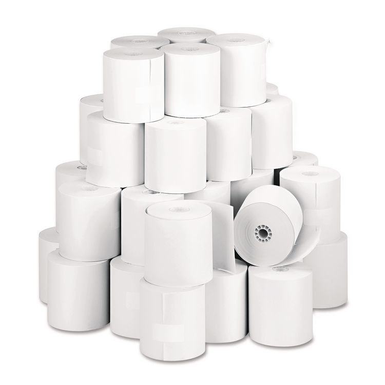 Iconex Impact Bond Paper Rolls, 3" x 150 ft, White, 50/Carton (ICX90742238)