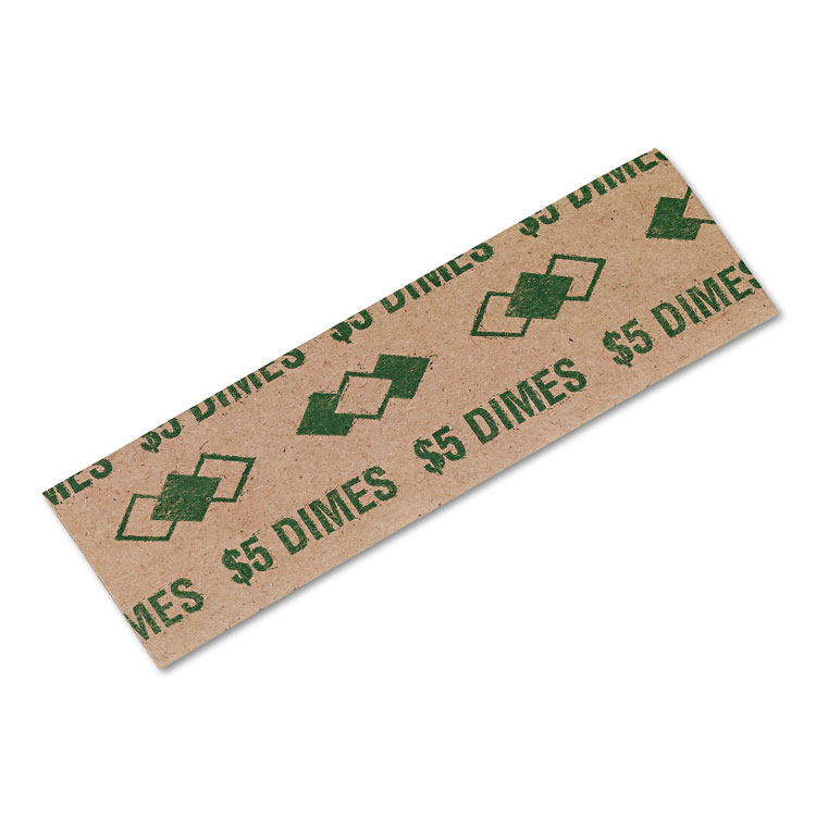 Iconex Tubular Coin Wrappers, Dimes, $5, Pop-Open Wrappers, 1000/Pack (ICX94190053)