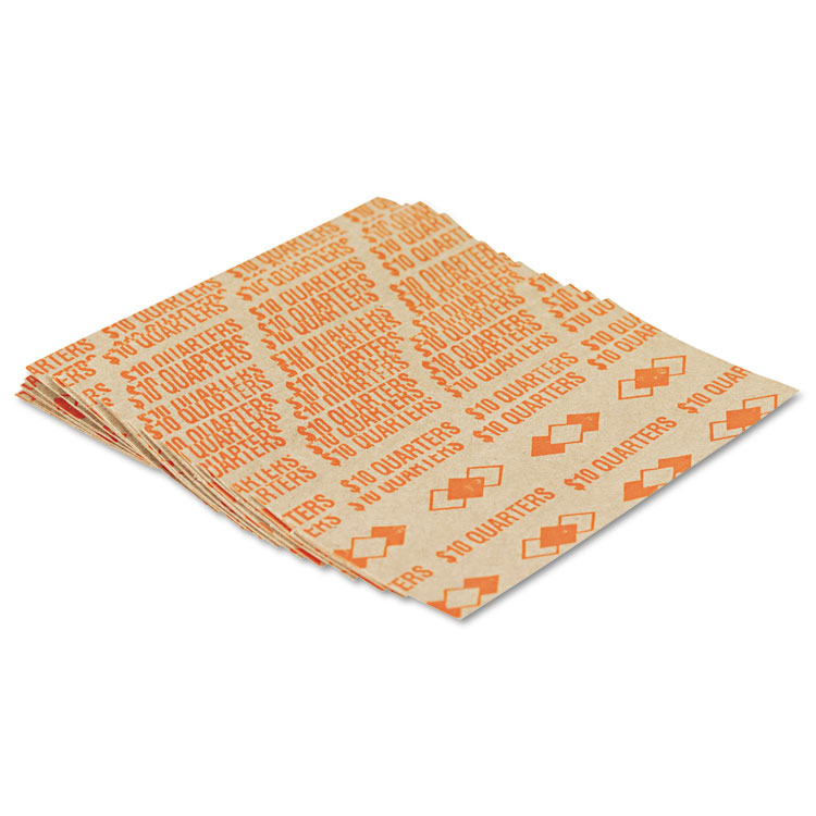 Iconex Tubular Coin Wrappers, Quarters, $10, Pop-Open Wrappers, 1000/Pack (ICX94190054)