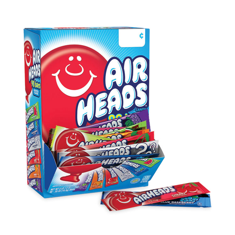 Airheads Variety Box, Assorted Flavors, 0.55 oz Bar, 90/Carton (GRR22000705)
