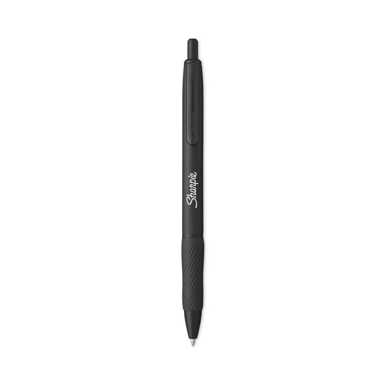 Sharpie S-Gel S-Gel Premium Metal Barrel Gel Pen, Retractable, Medium 0.7 mm, Black Ink, Black Barrel, Dozen (SAN2153580)