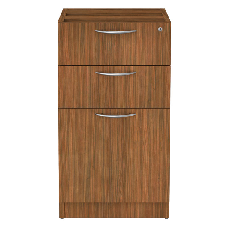 Alera Alera Valencia Series Full Pedestal File, Left/Right, 3-Drawer: Box/Box/File, Legal/Letter, Modern Walnut,15.63 x 20.5 x 28.5 (ALEVA532822WA)