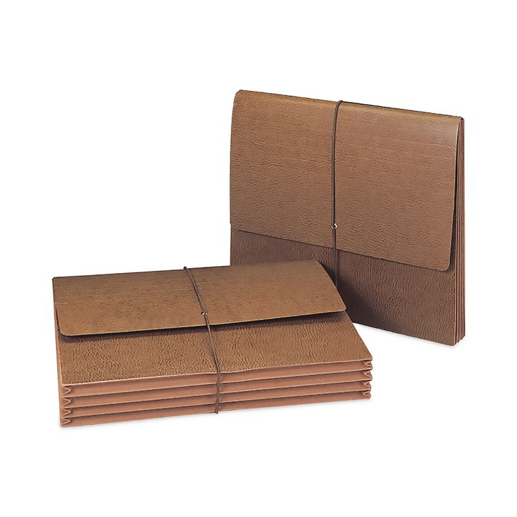 Classic Classic Expanding Wallets with Tear-Resistant Gussets, 3.5" Expansion, 1 Section, Elastic Cord Closure, Letter Size, Redrope (SMD71453)