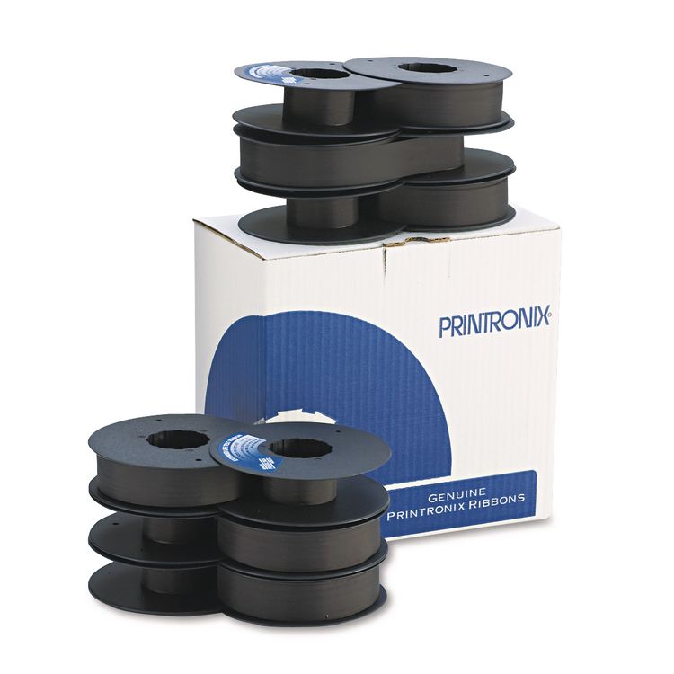 Printronix 107675007 Text Ribbon, Black, 6/Box (PRT107675007)