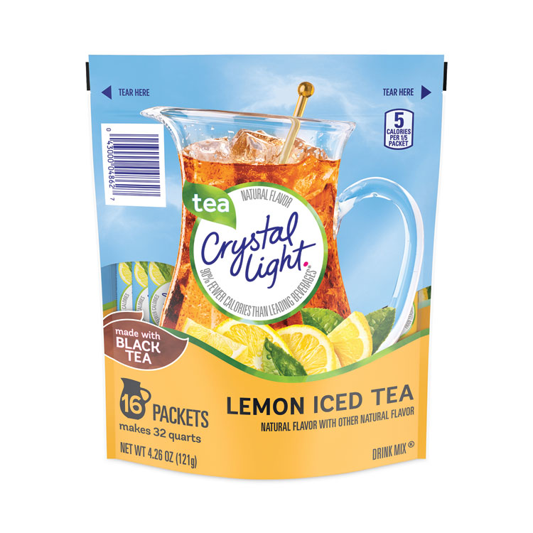 Crystal Light Flavored Drink Mix Pitcher Packs, Iced Tea, 0.14 oz Packets, 16 Packets/Pouch, 1 Pouch/Carton (GRR22000553)
