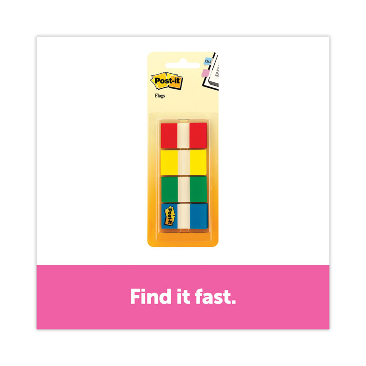 Post-it Flags Page Flags in Portable Dispenser, Assorted Primary, 160 Flags/Dispenser (MMM680RYGB2)