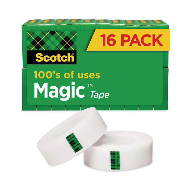 Scotch Magic Tape Value Pack, 1" Core, 0.75" x 83.33 ft, Clear, 16/Pack (MMM810K16)