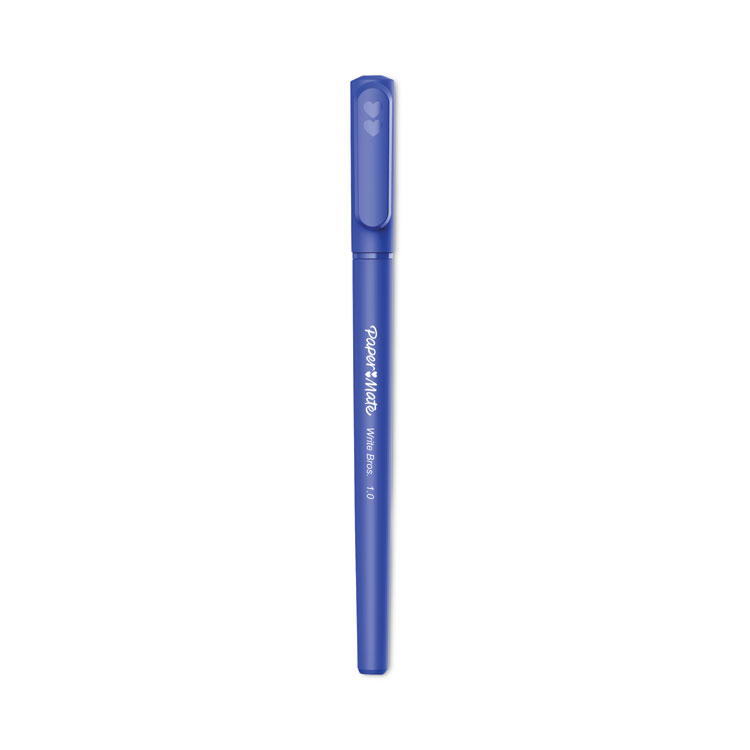 Paper Mate Write Bros. Ballpoint Pen, Stick, Medium 1 mm, Blue Ink, Blue Barrel, Dozen (PAP3311131C)