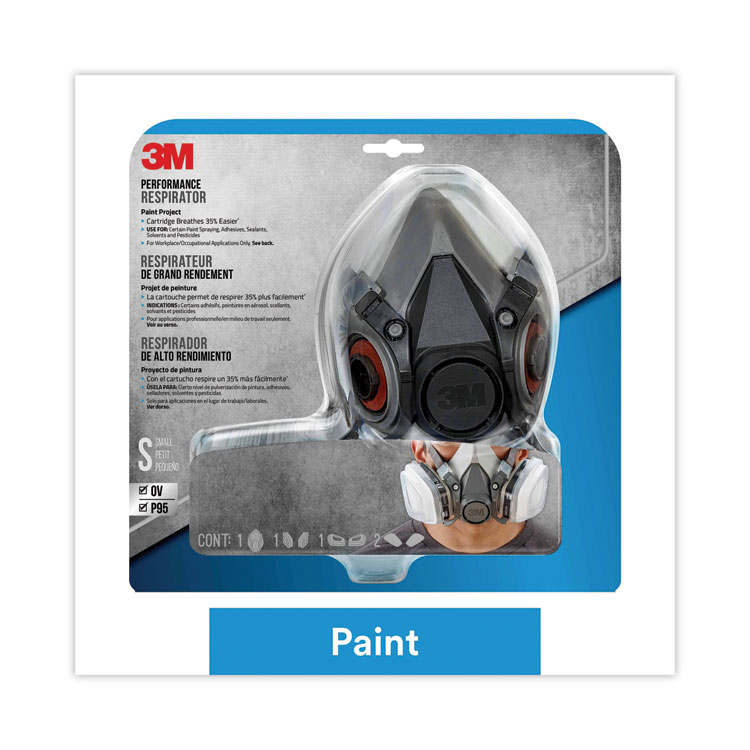 3M Half Facepiece Paint Spray/Pesticide Respirator, Small (MMM6111PA1A)