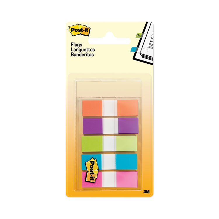 Post-it Flags Page Flags in Portable Dispenser, Assorted Brights, 5 Dispensers, 20 Flags/Color (MMM6835CB2)