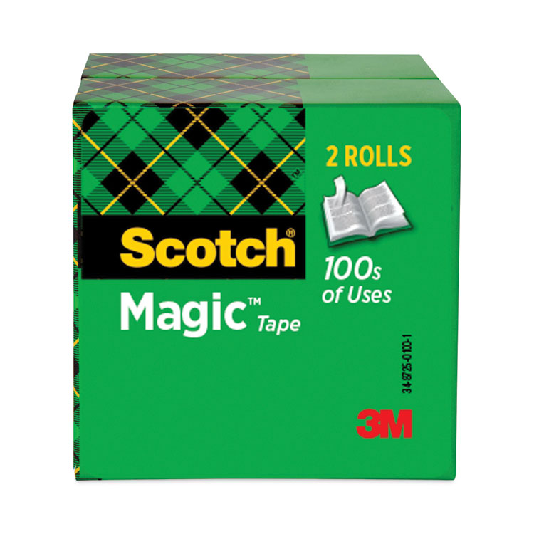 Scotch Magic Tape Refill, 3" Core, 0.75" x 72 yds, Clear, 2/Pack (MMM8102P3472)