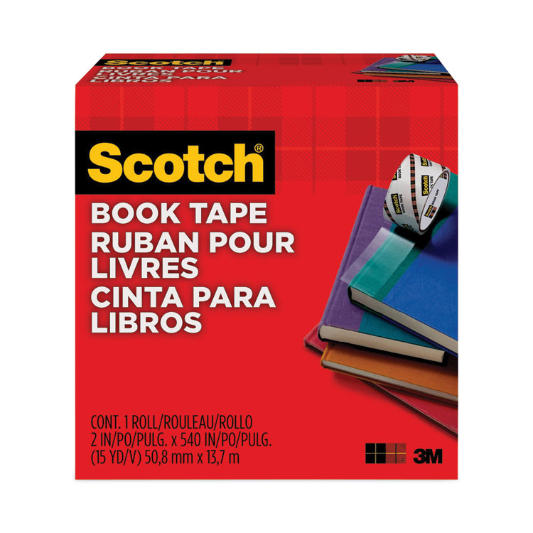Scotch Book Tape, 3" Core, 2" x 15 yds, Clear (MMM8452)