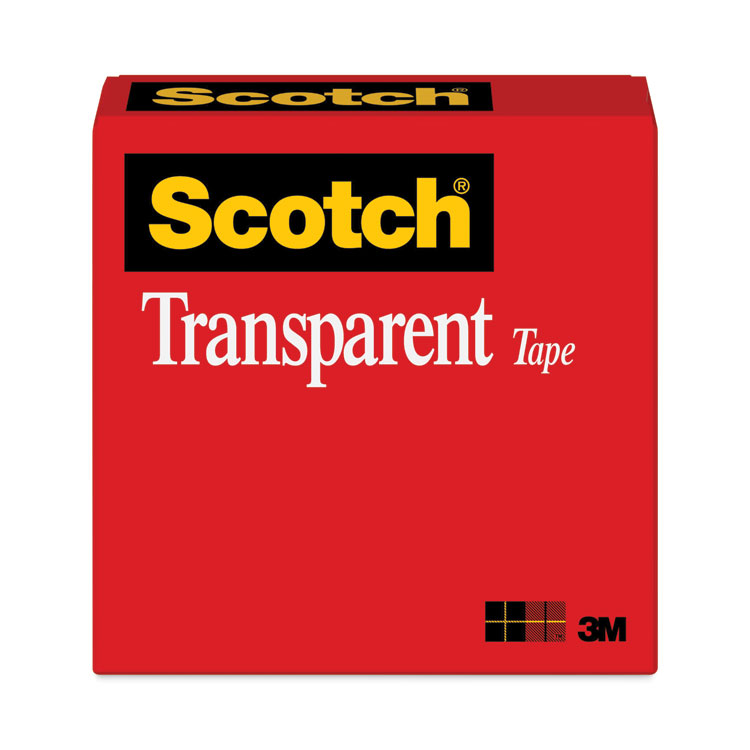 Scotch Transparent Tape, 3" Core, 1" x 72 yds, Transparent (MMM60012592)