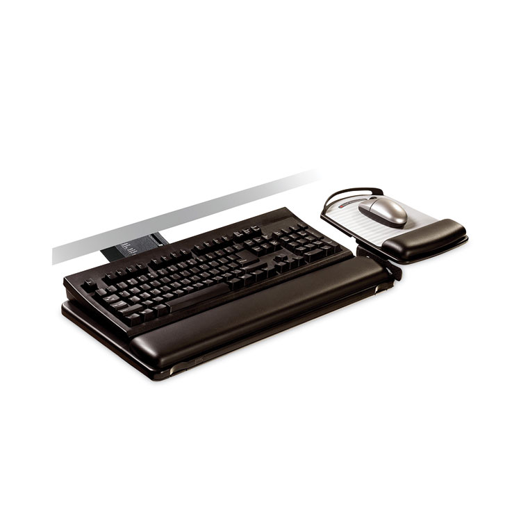 3M Sit/Stand Easy Adjust Keyboard Tray, Highly Adjustable Platform,, Black (MMMAKT180LE)