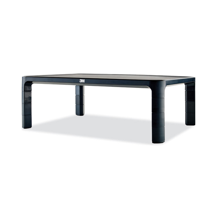 3M Adjustable Monitor Stand, 16" x 12" x 1.75" to 5.5", Black, Supports 20 lbs (MMMMS85B)