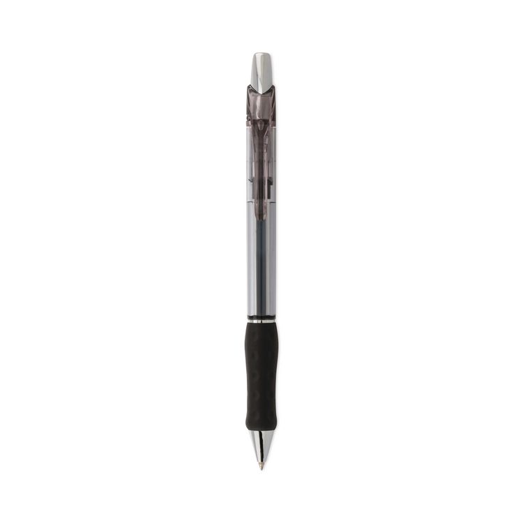 Pentel R.S.V.P. Super RT Ballpoint Pen, Retractable, Medium 0.7 mm, Black Ink, Clear/Black Barrel, Dozen (PENBX477A)