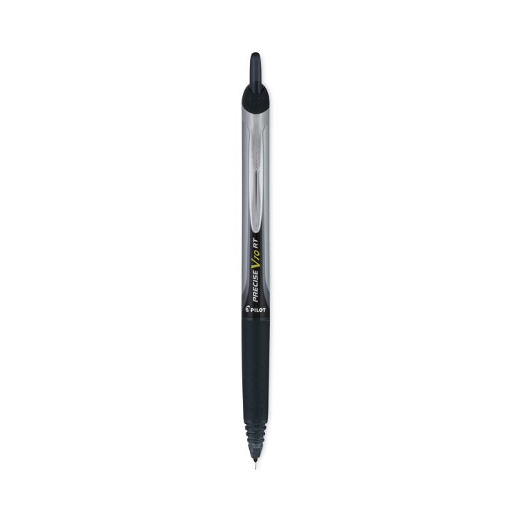 Pilot Precise V10RT Rollerball Pen, Retractable, Bold 1 mm, Black Ink, Black Barrel, Dozen (PIL13450)
