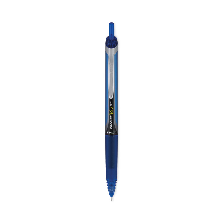 Pilot Precise V10RT Rollerball Pen, Retractable, Bold 1 mm, Blue Ink, Blue Barrel, Dozen (PIL13453)