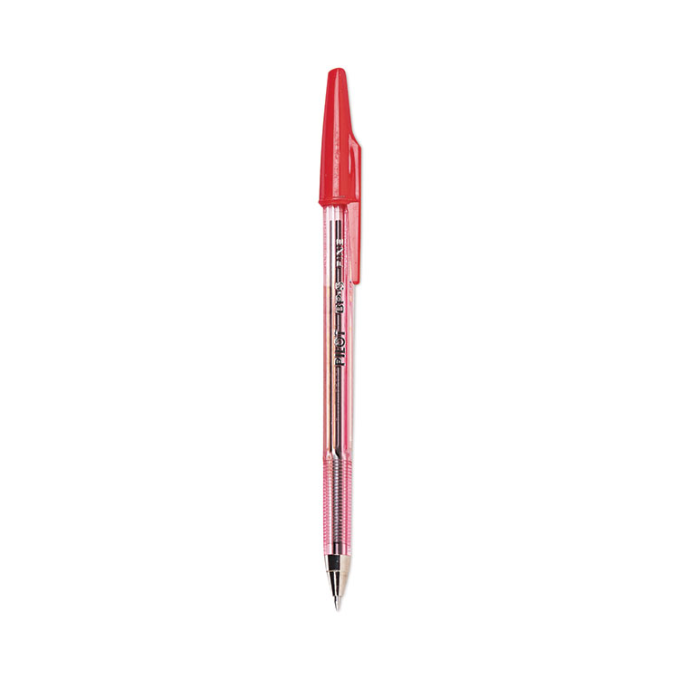 Pilot Better Ballpoint Pen, Stick, Fine 0.7 mm, Red Ink, Translucent Red Barrel, Dozen (PIL37011)