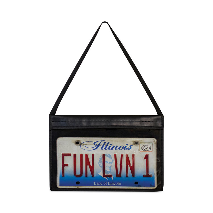 C-Line Stitched Shop Ticket Holders with 24" Hang Strap, Super Heavy-Duty, Side Load 13 x 8.5 Insert, Clear Front, Black Border (CLI41902)