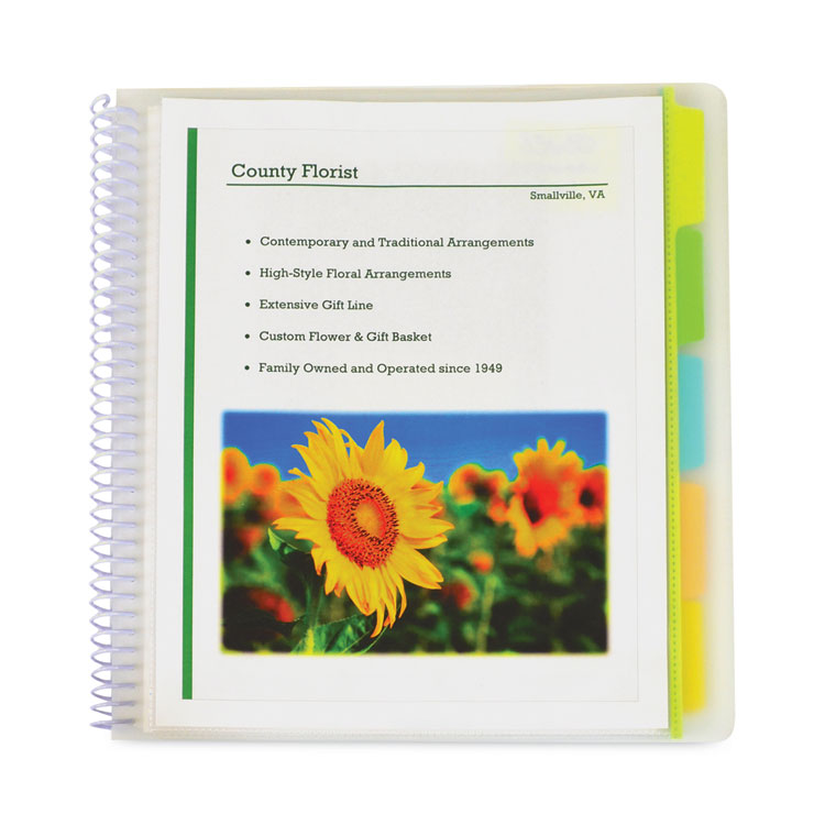 C-Line 10-Pocket Poly Portfolio with Write-On Tabs, 8.5 x 11, Clear/Clear (CLI33650)