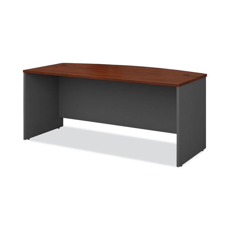 Bush Series C Collection Bow Front Desk, 71.13" x 36.13" x 29.88", Hansen Cherry/Graphite Gray (BSHWC24446)