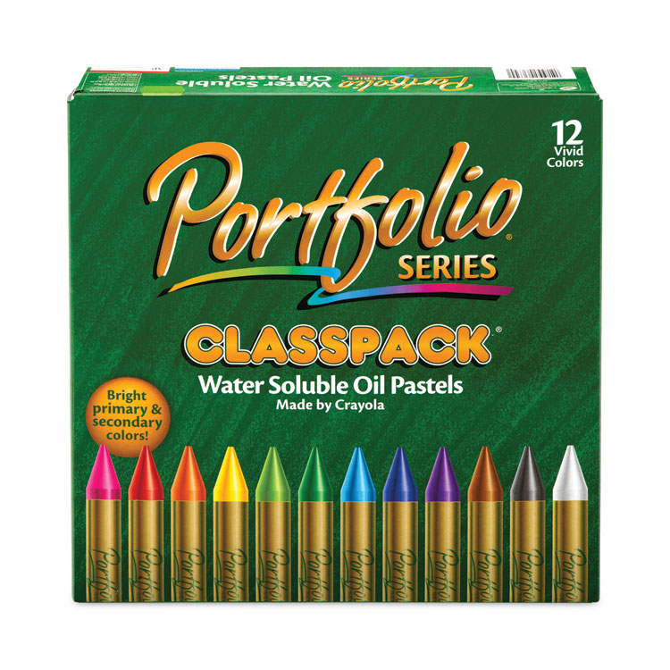 Crayola Portfolio Series Oil Pastels, 12 Assorted Colors, 300/Carton (CYO523630)