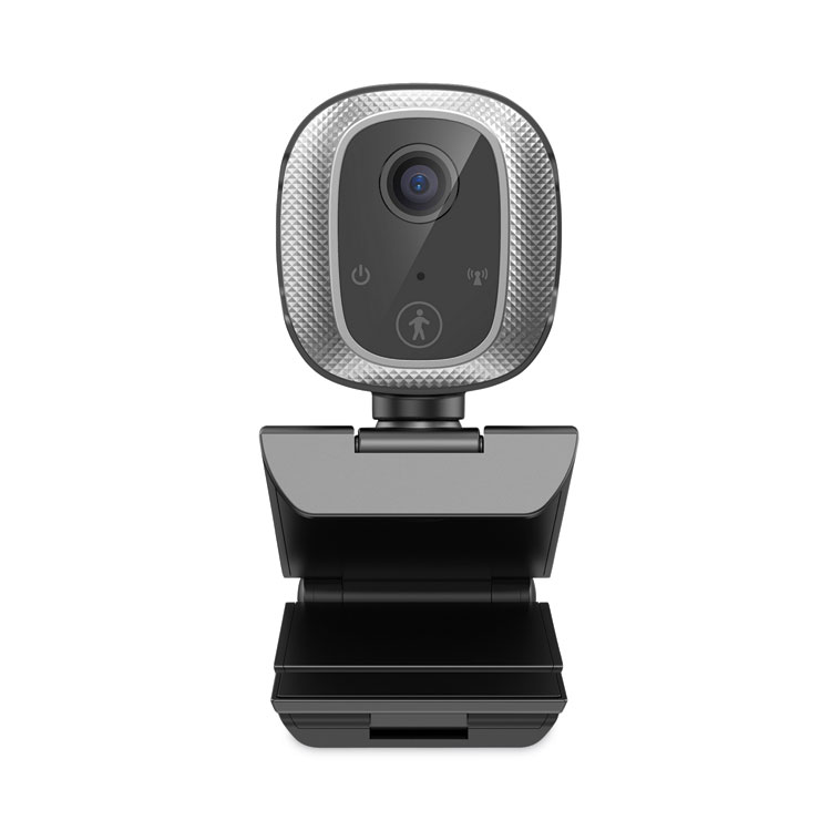Adesso CyberTrack M1 HD Fixed Focus USB Webcam with AI Motion/Facial Tracking, 1920 pixels x 1080 pixels, 2.1 Mpixels, Black/Silver (ADECYBERTRACKM1)