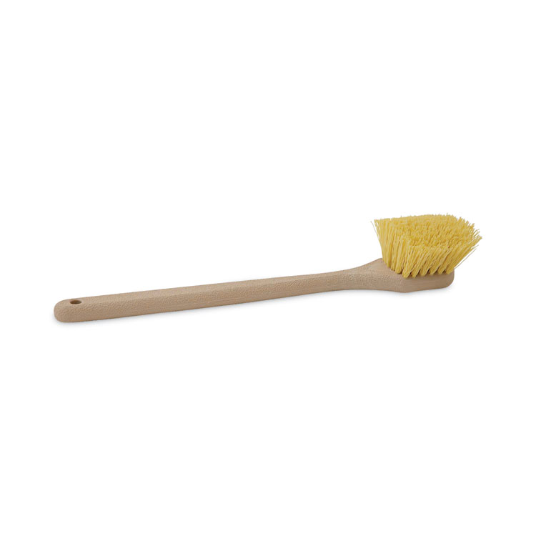 Boardwalk Utility Brush, Cream Polypropylene Bristles, 5.5" Brush, 14.5" Tan Plastic Handle (BWK4320)