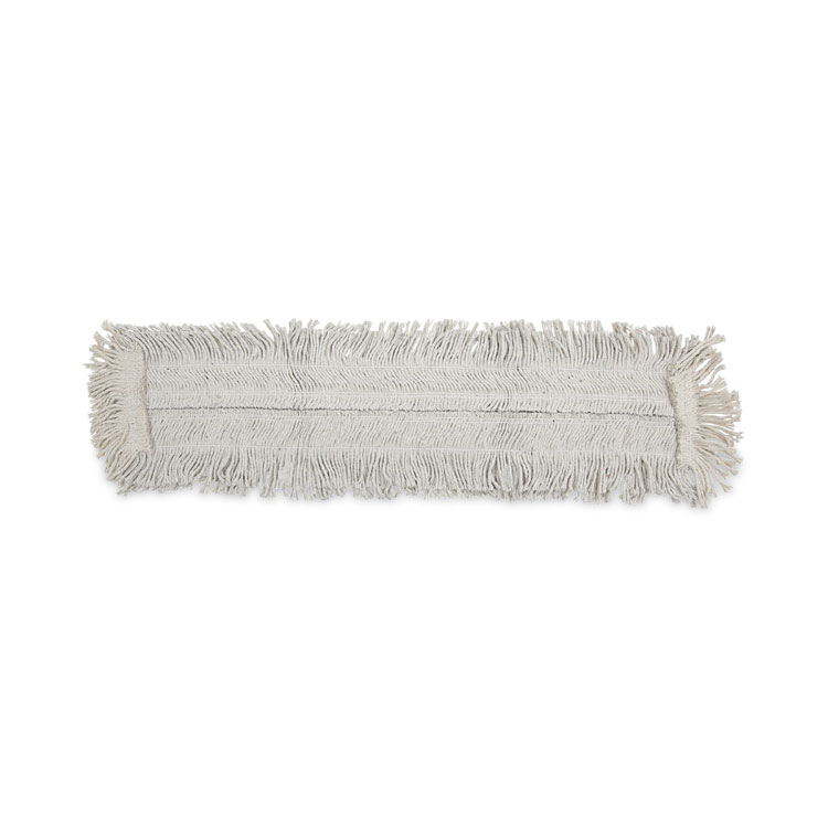 Boardwalk Disposable Dust Mop Head w/Sewn Center Fringe, Cotton/Synthetic, 36w x 5d, White (BWK1636)