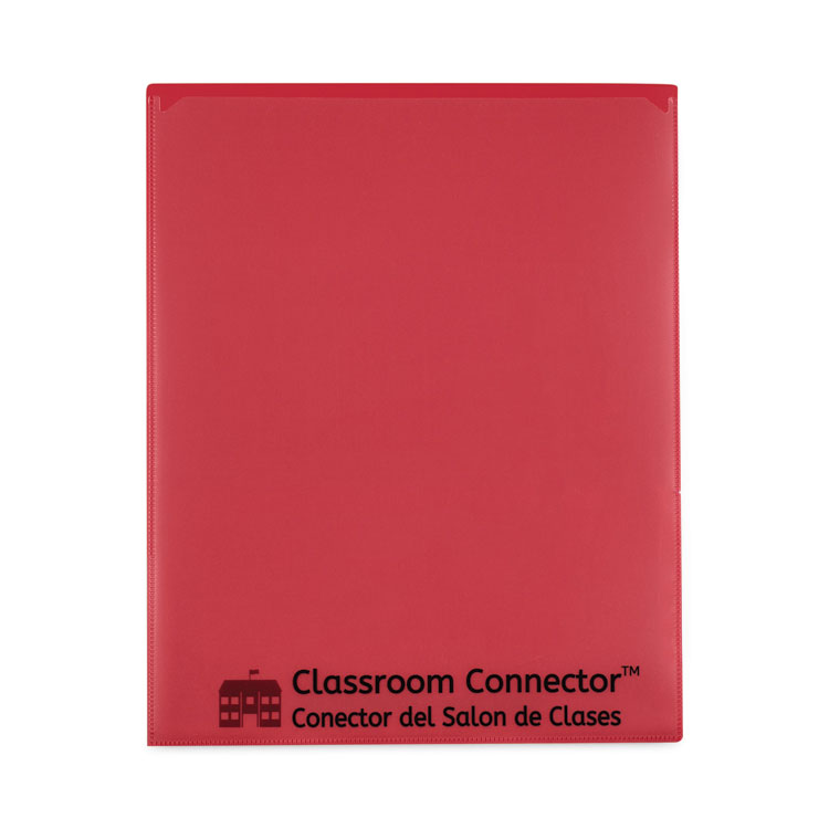 C-Line Classroom Connector Folders, 11 x 8.5, Red, 25/Box (CLI32004)