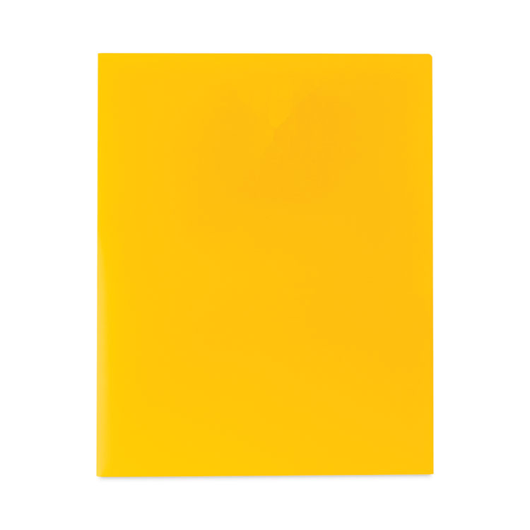C-Line Two-Pocket Heavyweight Poly Portfolio Folder, 11 x 8.5, Yellow, 25/Box (CLI33956BX)