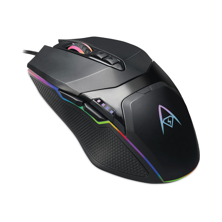 Adesso iMouse X5 Illuminated Seven-Button Gaming Mouse, USB 2.0, Left/Right Hand Use, Black (ADEIMOUSEX5)