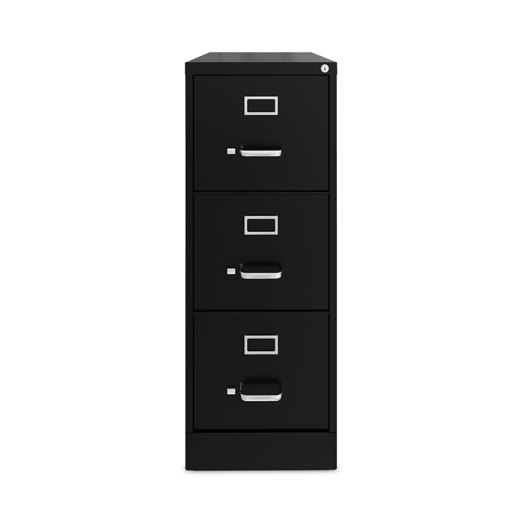 Alera Three-Drawer Economy Vertical File, Letter-Size File Drawers, 15" x 22" x 40.19", Black (ALEHVF1541BL)