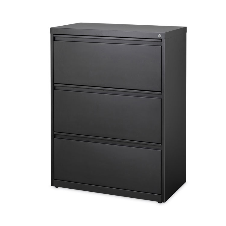 Alera Lateral File, Three Legal/Letter/A4-Size File Drawers, 30" x 18.62" x 40.25", Black (ALEHLF3041BL)