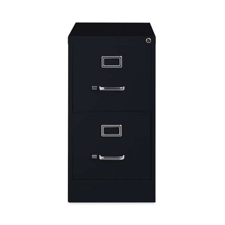 Alera Two-Drawer Economy Vertical File, Letter-Size File Drawers, 15" x 26.5" x 28.37", Black (ALEHVF152629BL)