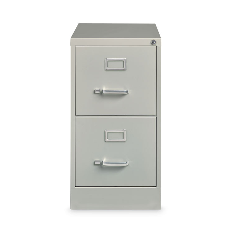 Alera Two-Drawer Economy Vertical File, Letter-Size File Drawers, 15" x 26.5" x 28.37", Light Gray (ALEHVF152629LG)