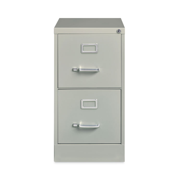 Alera Two-Drawer Economy Vertical File, Letter-Size File Drawers, 15" x 22" x 28.37", Light Gray (ALEHVF152229LG)