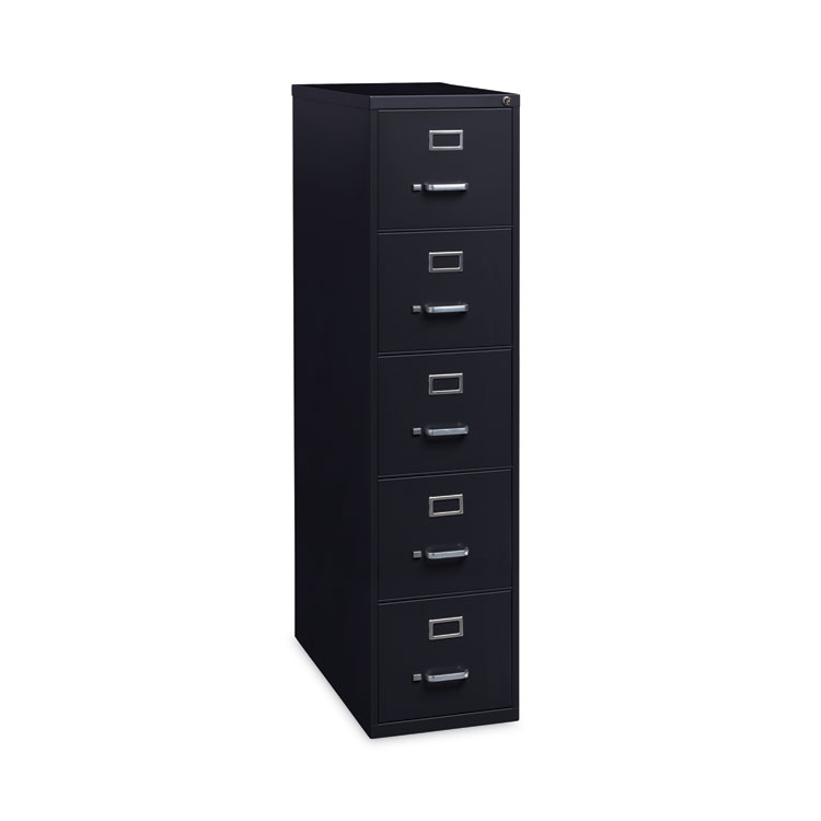 Alera Five-Drawer Economy Vertical File, Letter-Size File Drawers, 15" x 26.5" x 61.37", Black (ALEHVF1562BL)