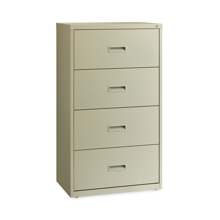 Hirsh Industries Lateral File Cabinet, 4 Letter/Legal/A4-Size File Drawers, Putty, 30 x 18.62 x 52.5 (HID14956)