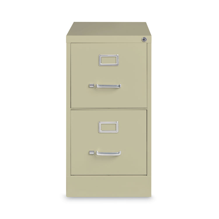 Alera Two-Drawer Economy Vertical File, Letter-Size File Drawers, 15" x 26.5" x 28.37", Putty (ALEHVF152629PY)