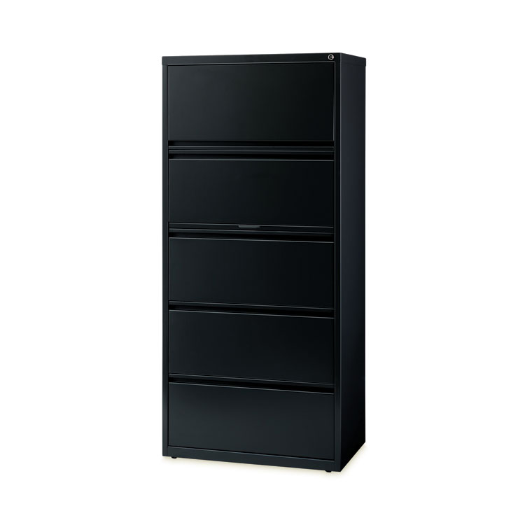 ALEHLF3067BL - Alera Lateral File, Five Legal/Letter/A4-Size File Drawers, 30" x 18.62" x 67.62", Black (ALEHLF3067BL)
