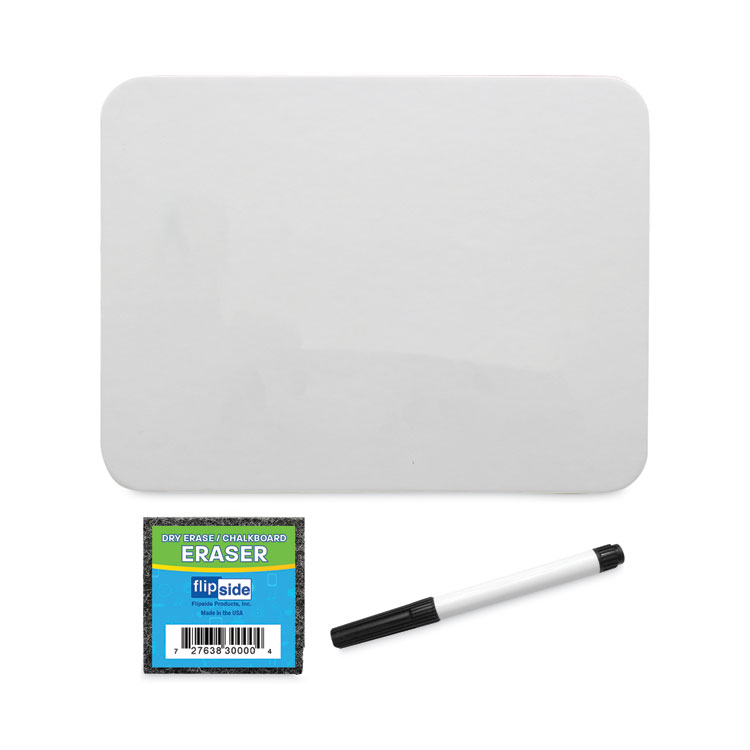 Flipside Magnetic Dry Erase Board Set with Black Markers, 12" x 9", White Surface, 12/Pack (FLP21004)