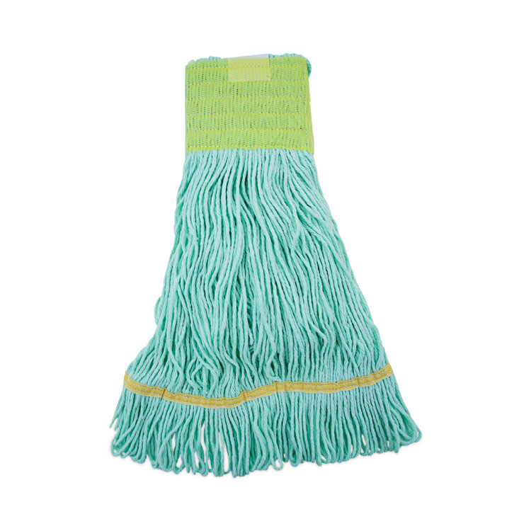 Boardwalk EcoMop Looped-End Mop Head, Recycled Fibers, Medium Size, Green (BWK1200MEA)