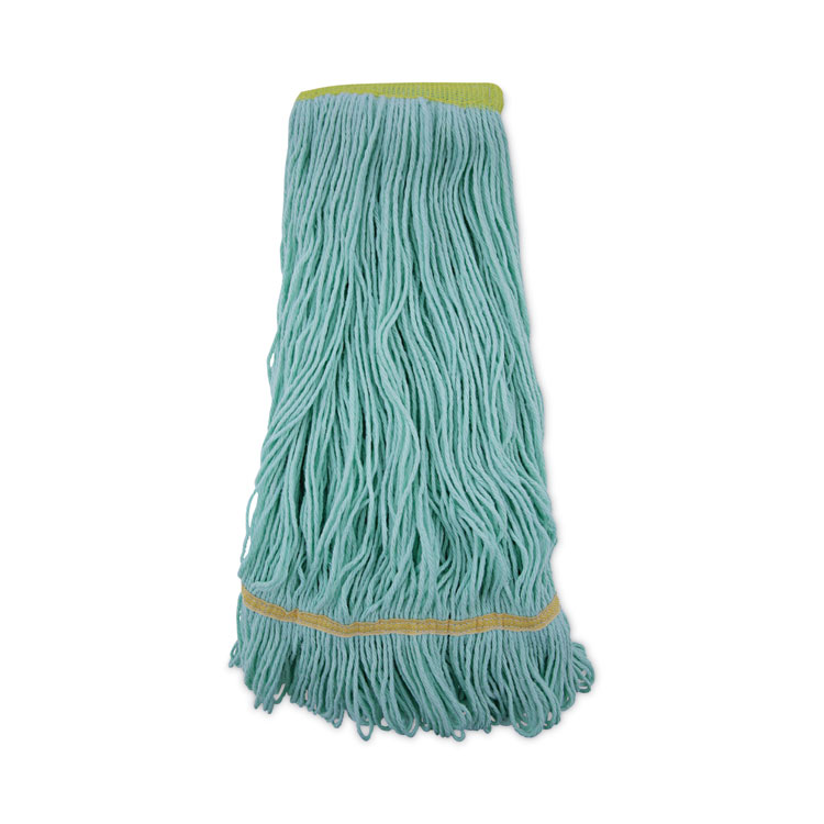 Boardwalk EcoMop Looped-End Mop Head, Recycled Fibers, Extra Large Size, Green, 12/CT (BWK1200XLCT)